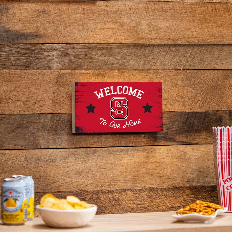 North Carolina State University Wooden Door Decor Wall Sign - Multi-Color