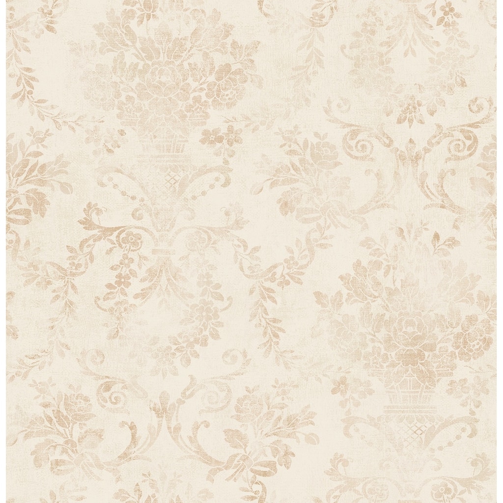 Seabrook Designs Bromsgrove Damask Unpasted Wallpaper