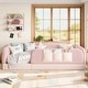 preview thumbnail 44 of 124, Twin/Full/Queen Teddy Fleece Floor Bed with Upholstered Safety Rails and Pocket