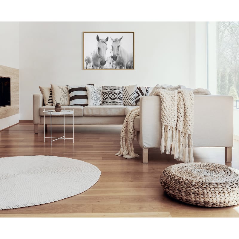 Kate and Laurel Sylvie Camargue Horse Framed Canvas by Laura Evans