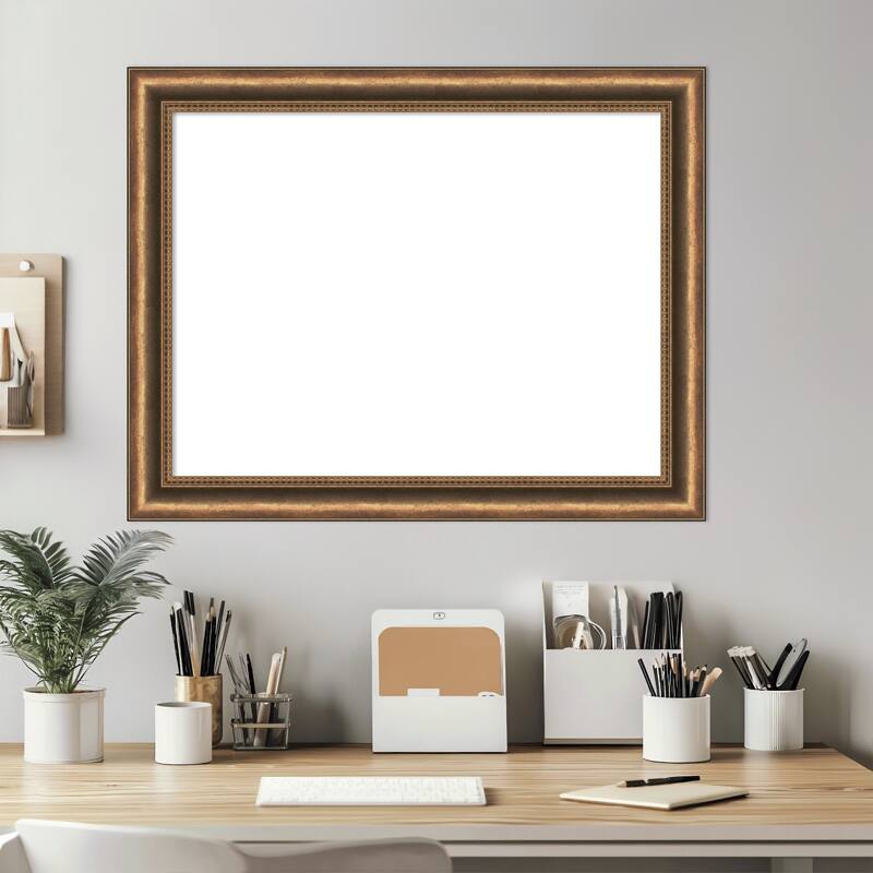 Amanti Art Manhattan Bronze Narrow Framed Dry Erase Magnetic Board