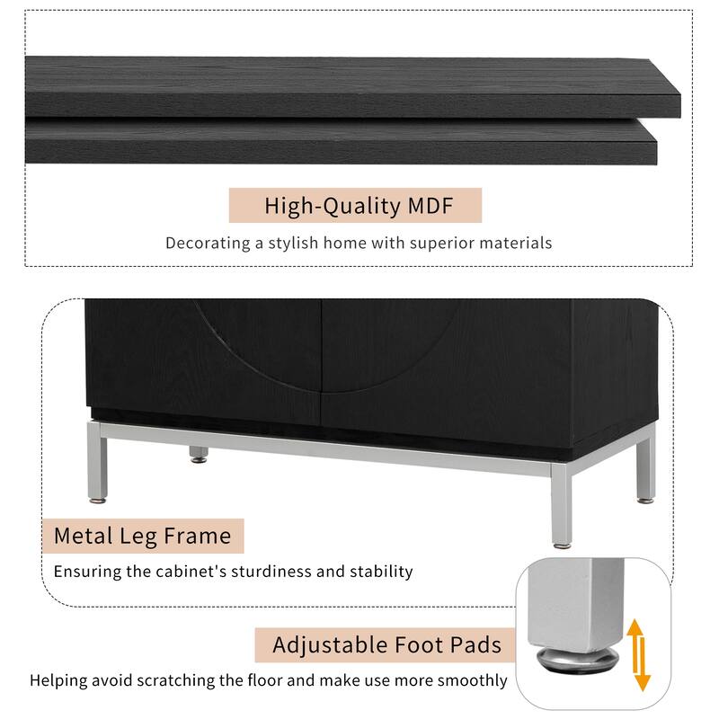 Simple Storage Sideboard with Metal Leg Frame