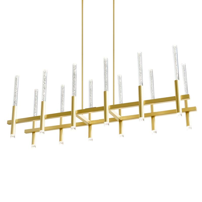 Dragonswatch Integrated LED 48in 12 Pendant Satin Gold Chandelier - Satin Gold