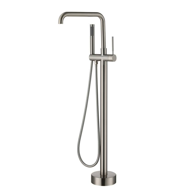 CASAINC Single-Handle Freestanding Floor-Mounted Roman Bathtub Faucet with Hand Shower