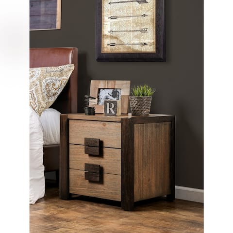 Furniture of America Wima Rustic Solid Wood 2-drawer Nightstand