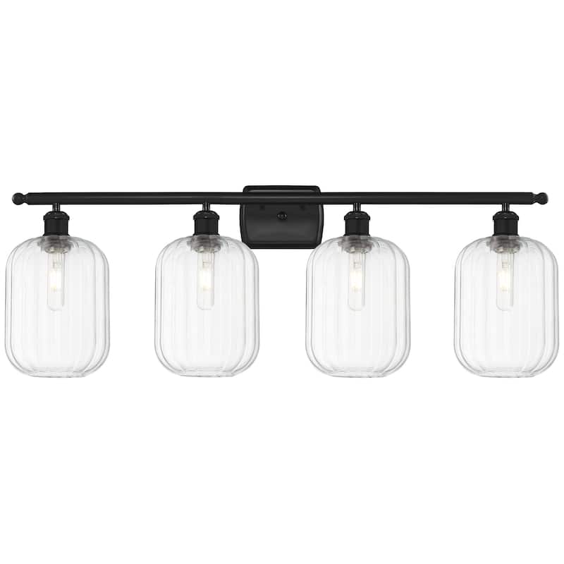 Innovations Lighting 516-4W-13-37 Preston Vanity Preston 4 Light 37" - Matte Black / Clear
