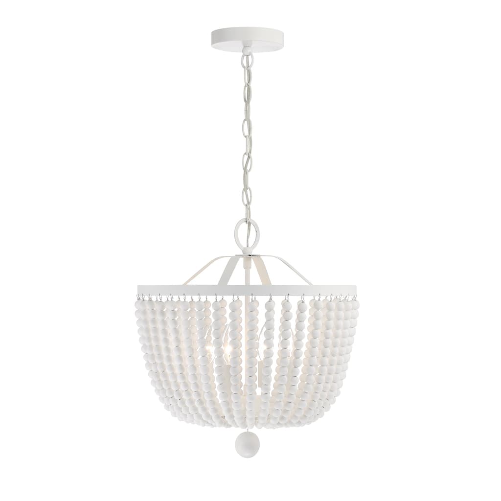 Rylee 4 Light Matte White Chandelier - 16.5'' W x 18'' H