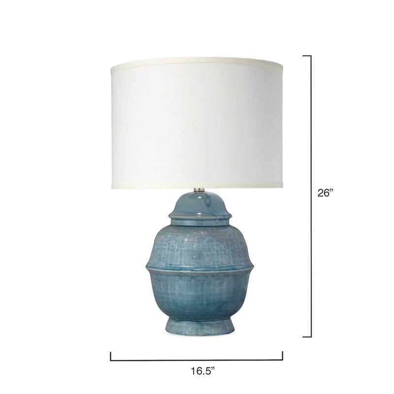 Jamie Young Kaya Ceramic Table Lamp with Linen Shade