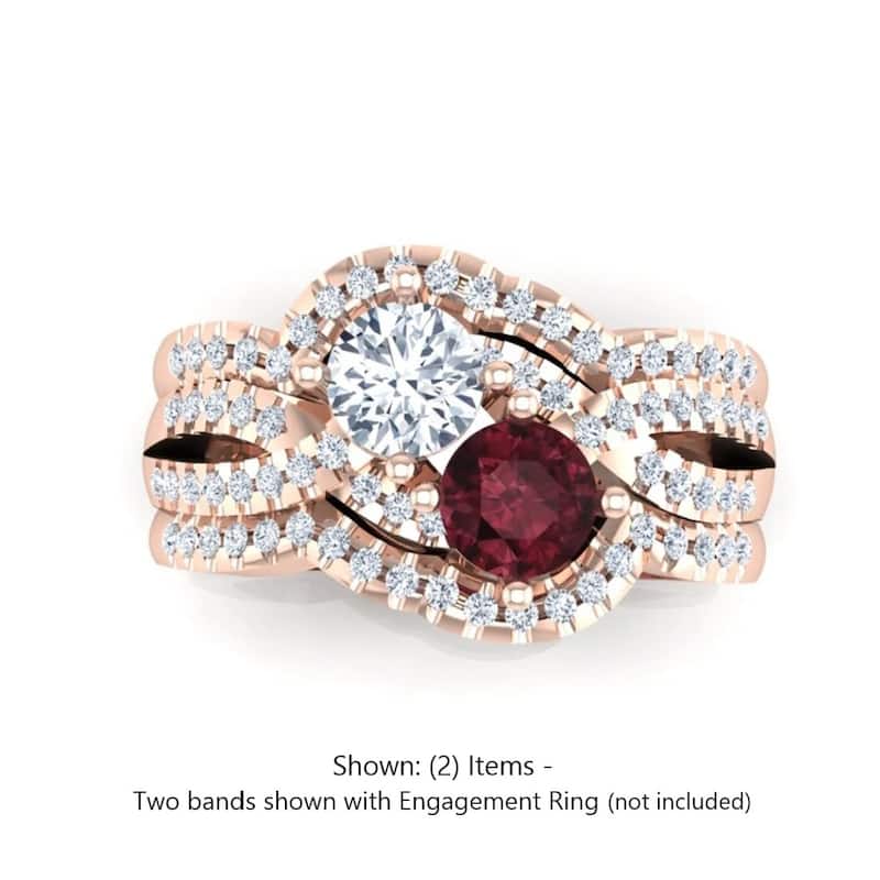 Auriya 14k Gold 2-Stone Ruby and Diamond Engagement Ring 1/2ct TGW 3/4ct TDW (G-H, SI1-SI2)