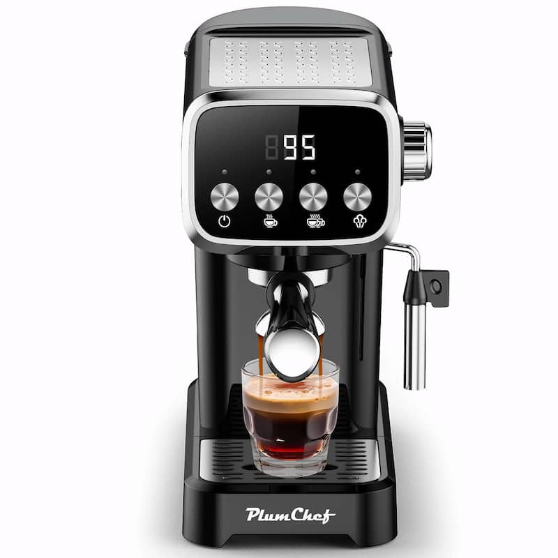 20BAR Slim Vertical Espresso Machine with Milk Frother, Built-in Cup Warmer, 43 OZ Detachable Tank