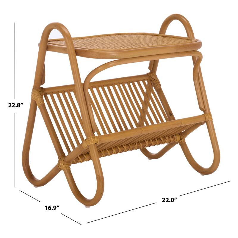 SAFAVIEH Couture Bayard Rattan Pole Accent Table - 22"W x 17"D x 23"H