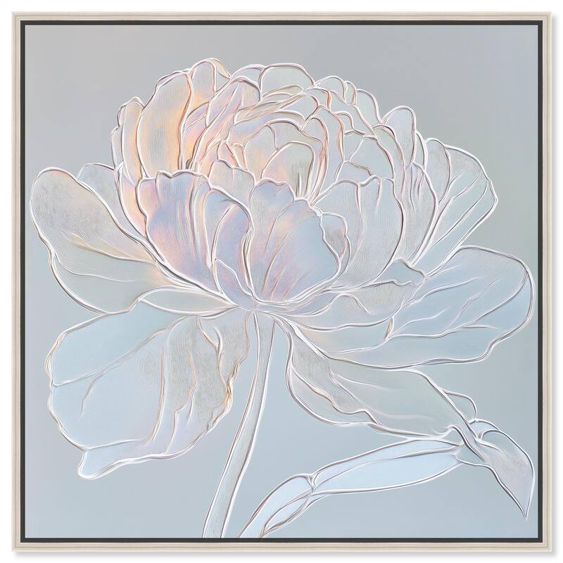 Embossed Flower II Canvas by Art Remedy - Silver - 20" x 20"