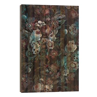 Eyes Of Darkness Print On Wood by Riza Peker - Multi-Color