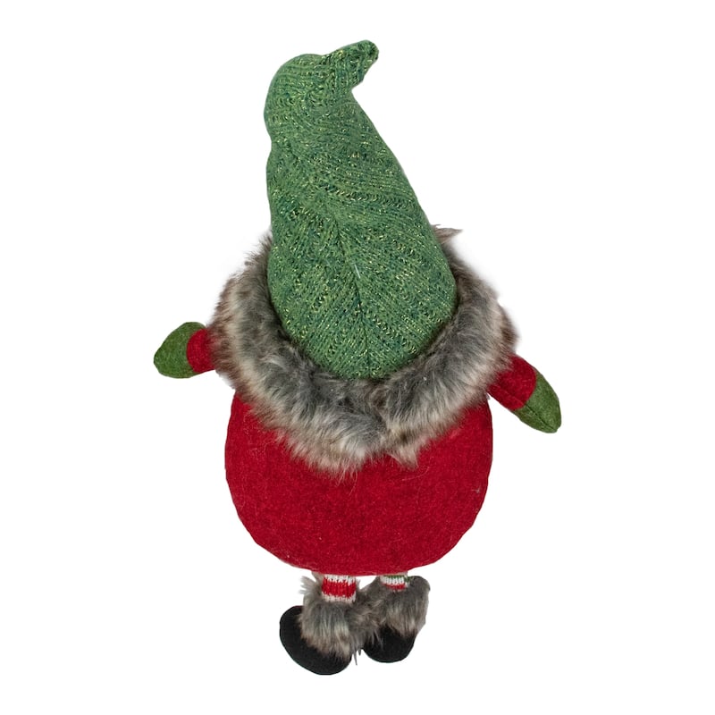 25-Inch Plush Red and Green Sitting Tabletop Gnome Christmas Decoration - 25"