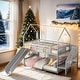 preview thumbnail 2 of 10, Stylish & Simple Twin Size Metal Bunk Bed House Bed with Convertible Slide and Storage Staircase, Solid Construction, Silver