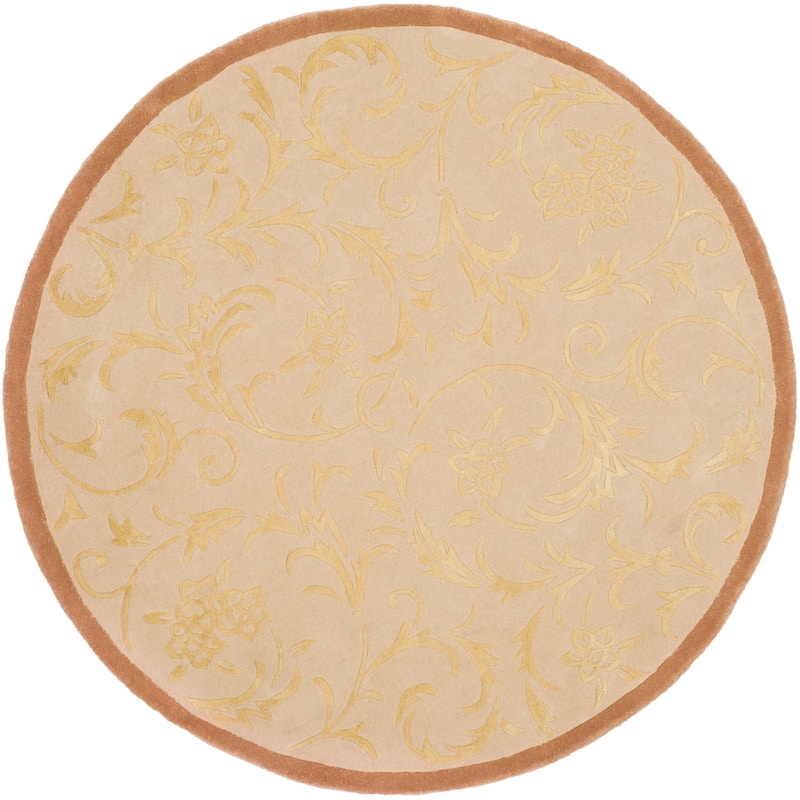 SAFAVIEH Handmade French Tapis Macaria Shabby Chic Oriental Wool - 4' x 4' Round - Assorted - Runner/Round