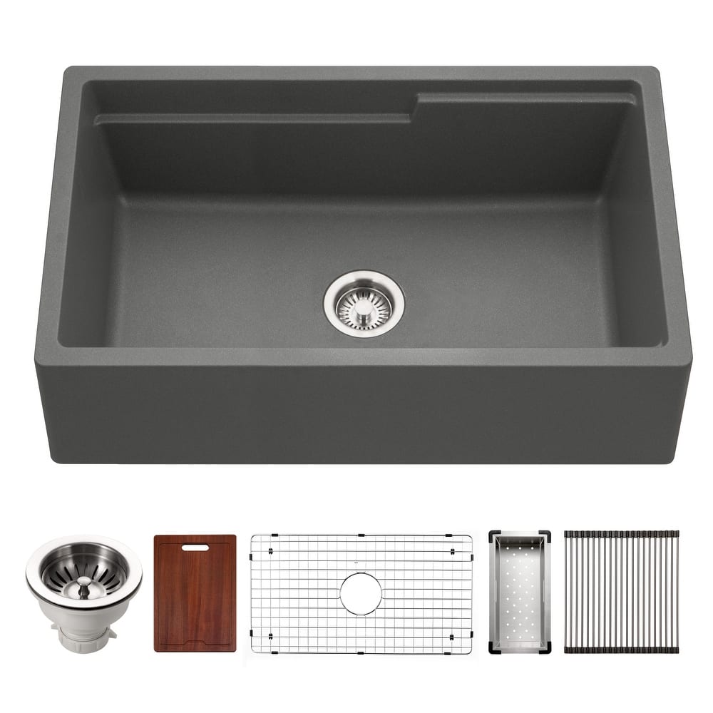 Houzer W-133-C Quartztone 33" Farmhouse Single Basin Granite Composite