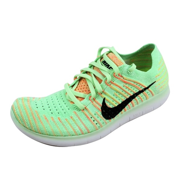 Nike Women's Free RN Flyknit Vapor Green/Black-Bright Mango 831070-301