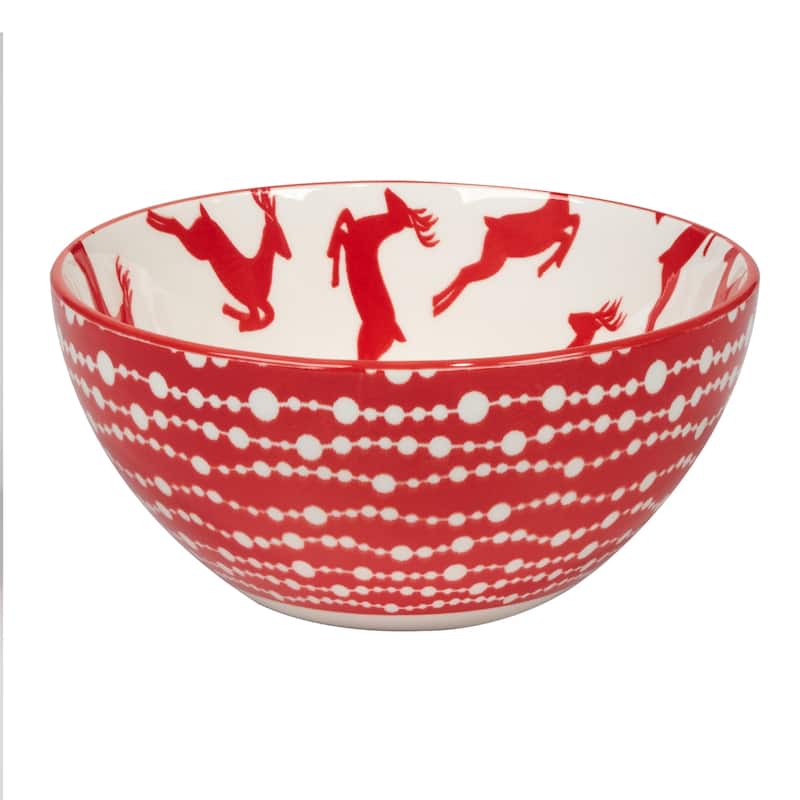 Certified International Peppermint Candy 13 oz. All Purpose Bowls, Set of 6 Assorted Designs - 13 oz.