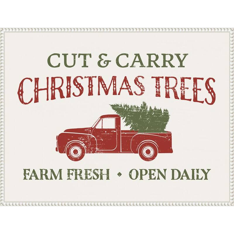 Christmas Farm Sign II by Victoria Barnes Framed Canvas Wall Art Print
