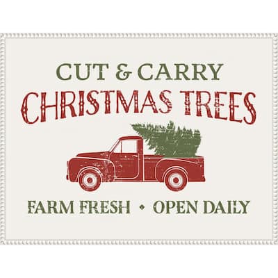 Christmas Farm Sign II by Victoria Barnes Framed Canvas Wall Art Print