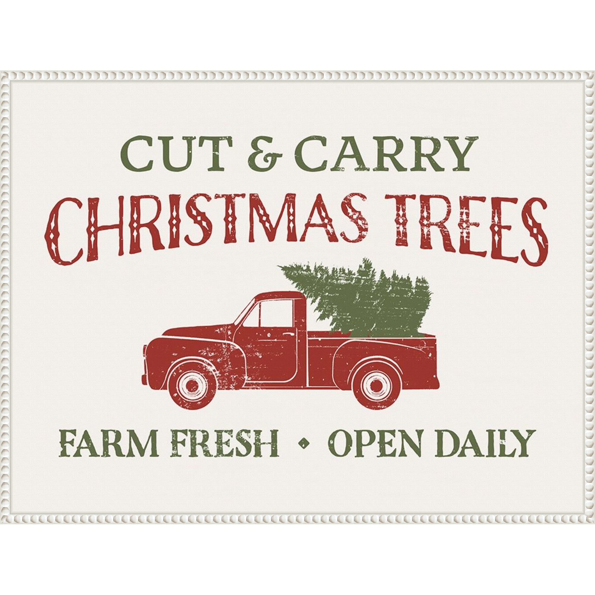 Christmas Farm Sign II by Victoria Barnes Framed Canvas Wall Art Print
