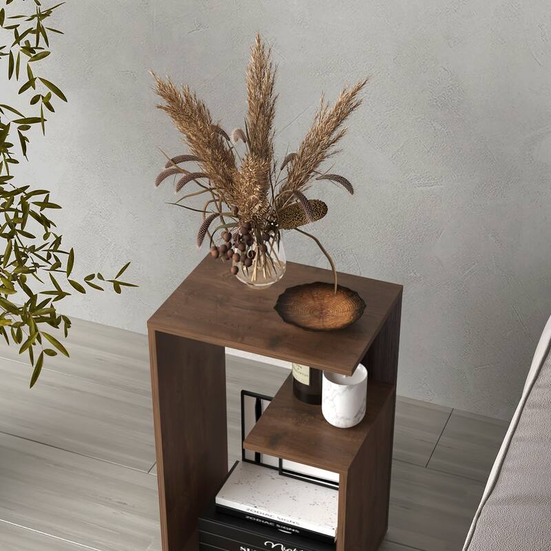 25" High 3-Tier Open Shelf Side Table For Living Room