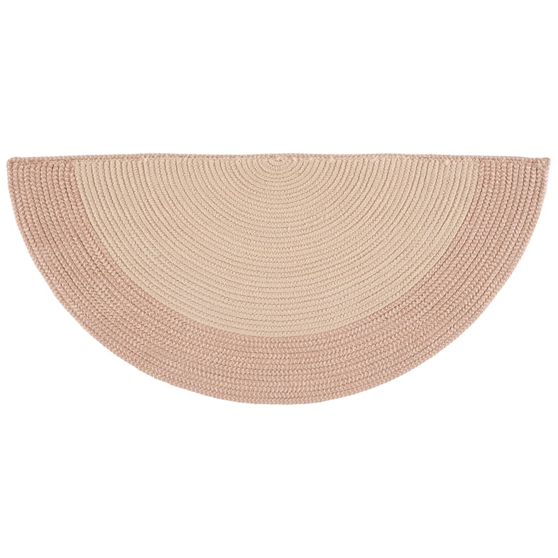 SAFAVIEH Handmade Braided Blodwen Washable Indoor/Outdoor Rug - Weather Resistant & Easy Cleaning - 2' x 4' - Ivory/Peach