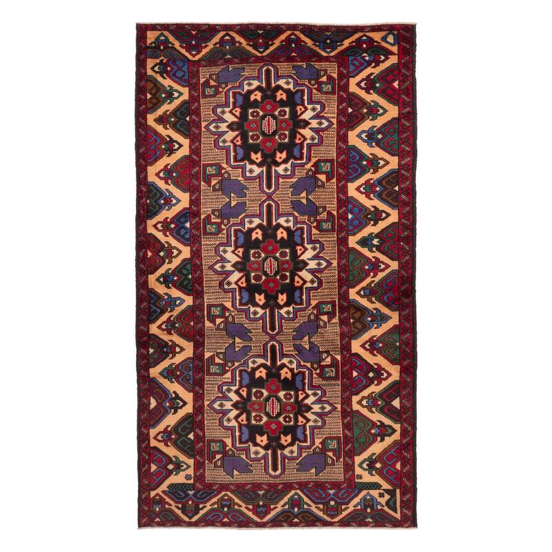 ECARPETGALLERY Hand-knotted Teimani Beige Wool Rug - 3'7 x 6'8