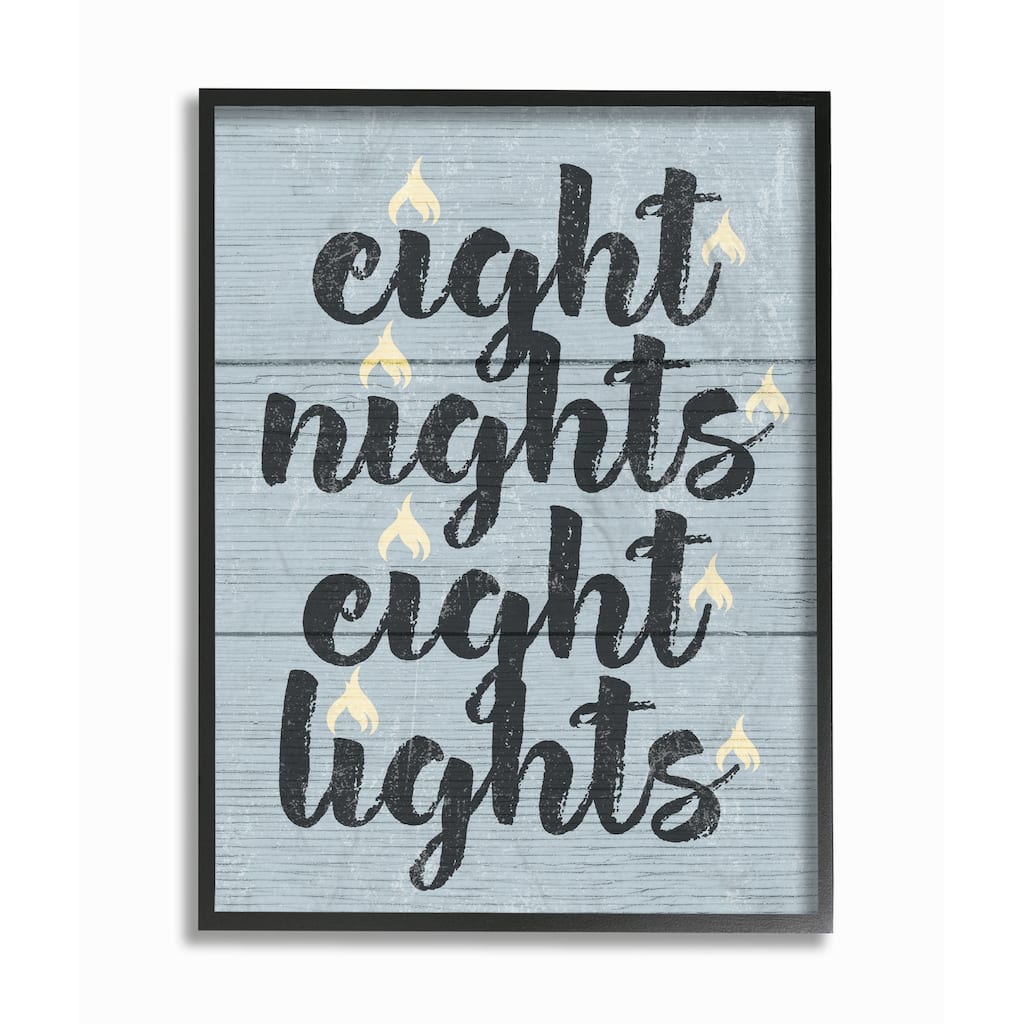 Stupell Hanukkah Eight Nights Eight Lights Framed Art, Design By Artist Daphne Polselli - Multi-color