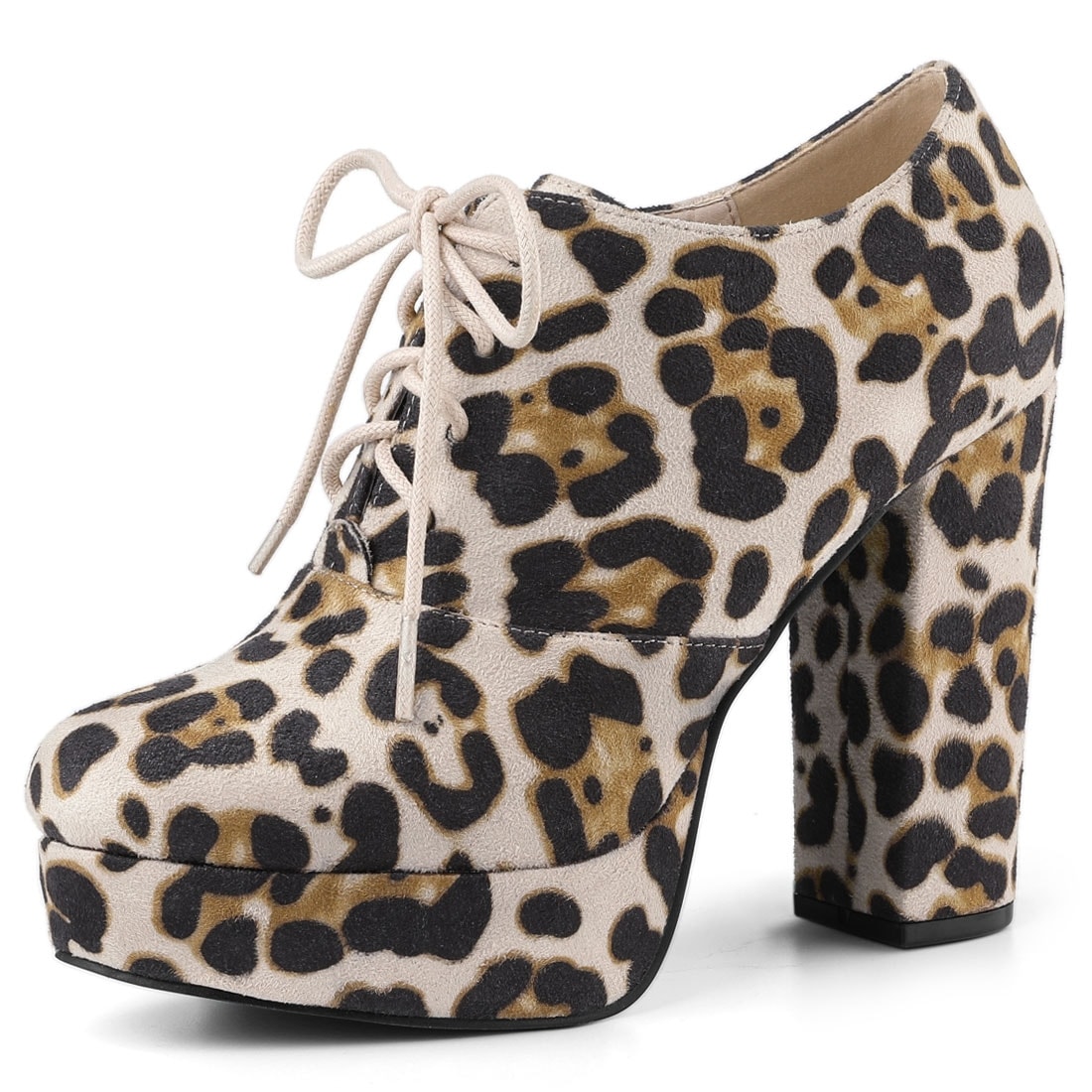 leopard print lace up booties