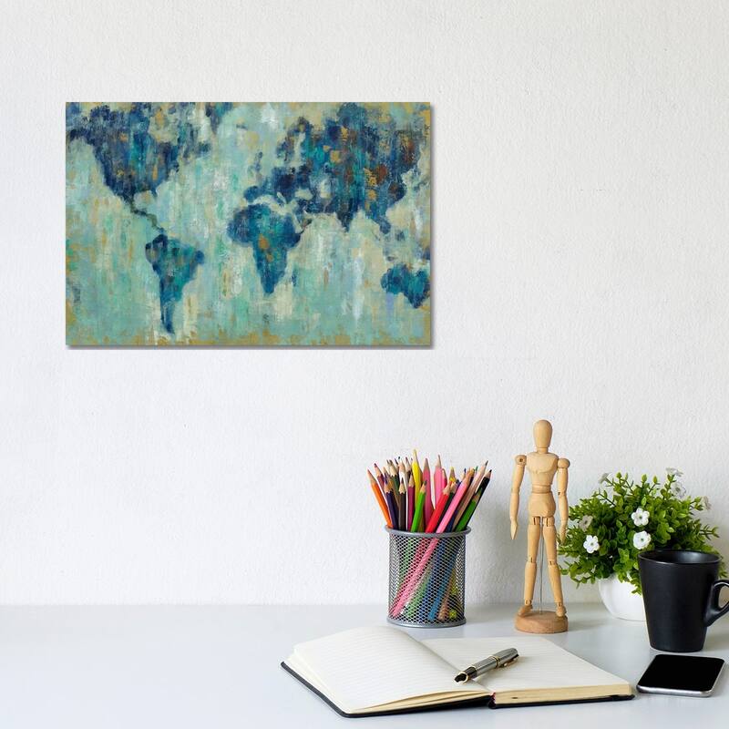 iCanvas "Map Of The World" by Silvia Vassileva Canvas Print - 8x12x0.75