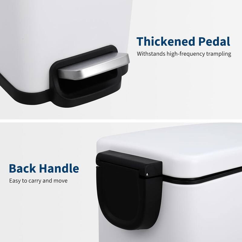 12 Gal Slim Kitchen Trash Can, Garbage Can for Kitchen, Bathroom Narrow Spaces