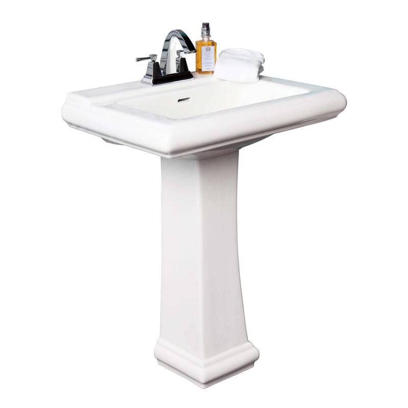 Fine Fixtures Ashfield Ceramic White Pedestal Bathroom Sink, Model AS2619W