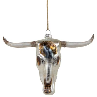 5.5" Longhorn Glass Christmas Ornament
