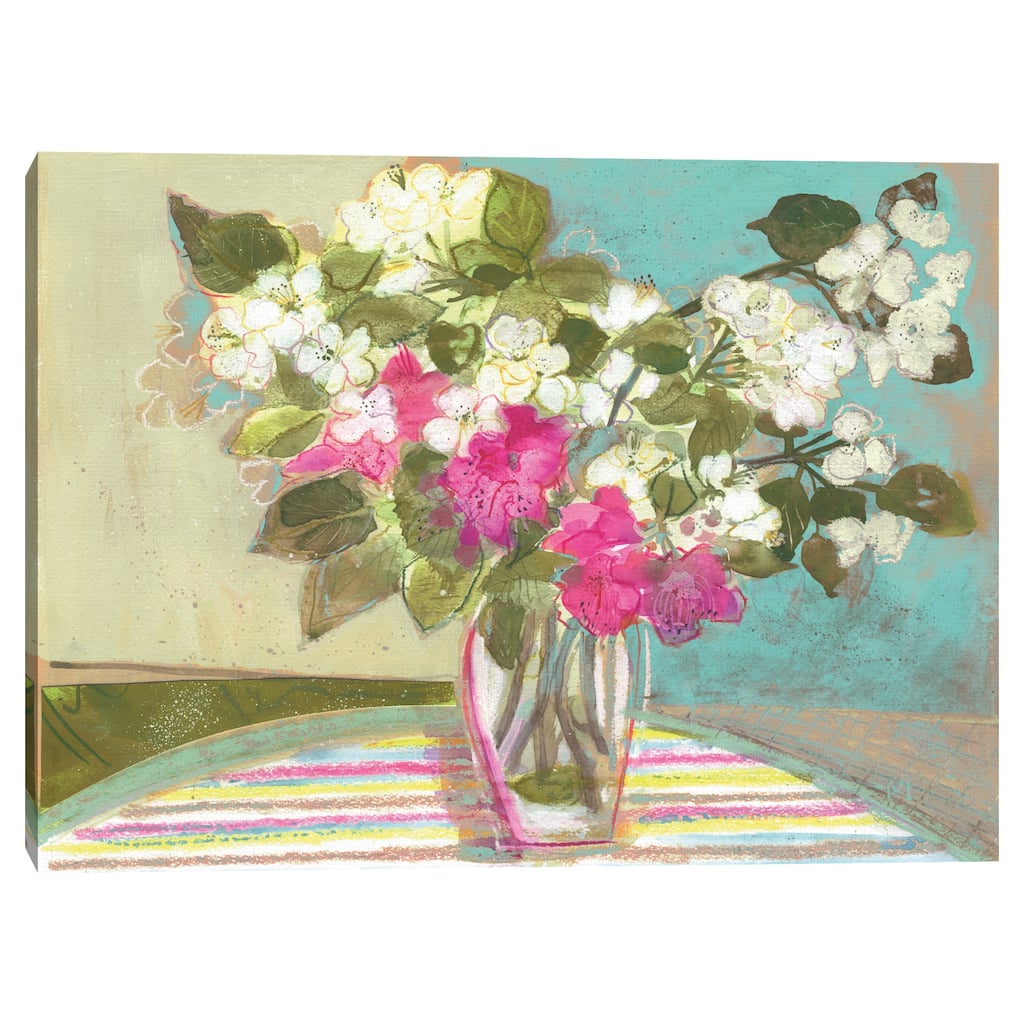 Apple Blossoms Blue by Maret Hensick Canvas Art Print