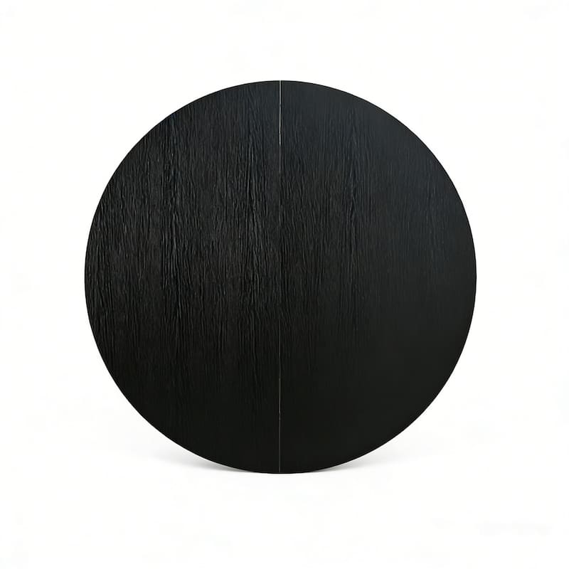 43.3"-59" Extendable Round Dining Table with Storage Shelf