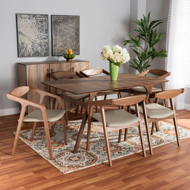 Harland Mid-Century Modern 7-Piece Dining Set