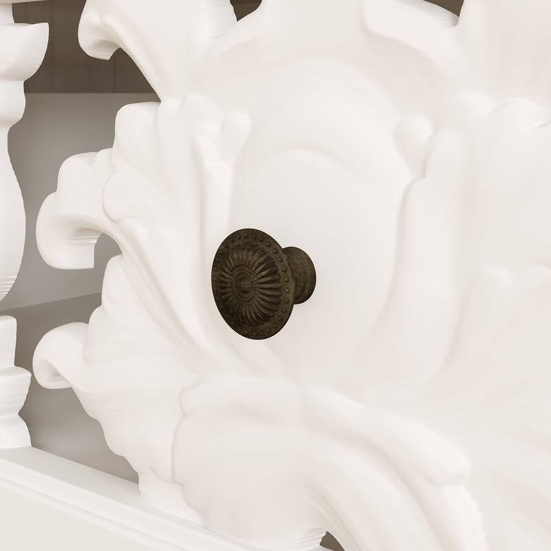 Vintage Carved White Storage Cabinet Accent Cabinet Bookshelves Curio Cabinet