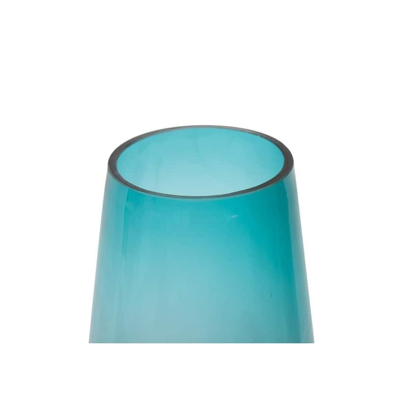 Allan Andrews Handmade Contemporary Blue Waves Glass Vase