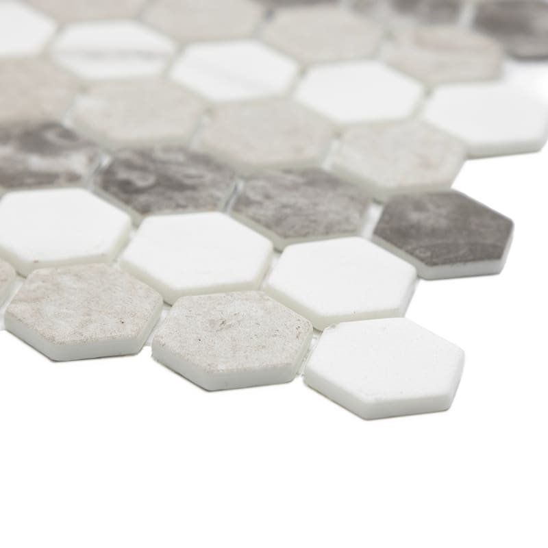 Eterna Hex 1x1 Blend Pattern Roman Matte Glass Mosaic Tile - Floor, Wall, Backsplash