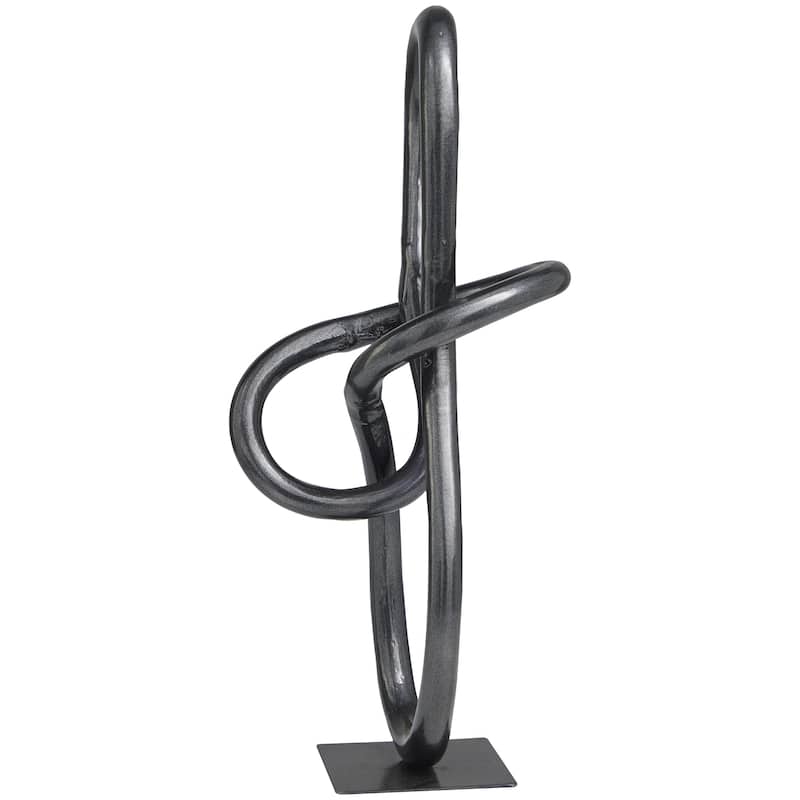 Aluminum Metal Abstract Decorative Sculpture - Dark Gray - Roche River Decor