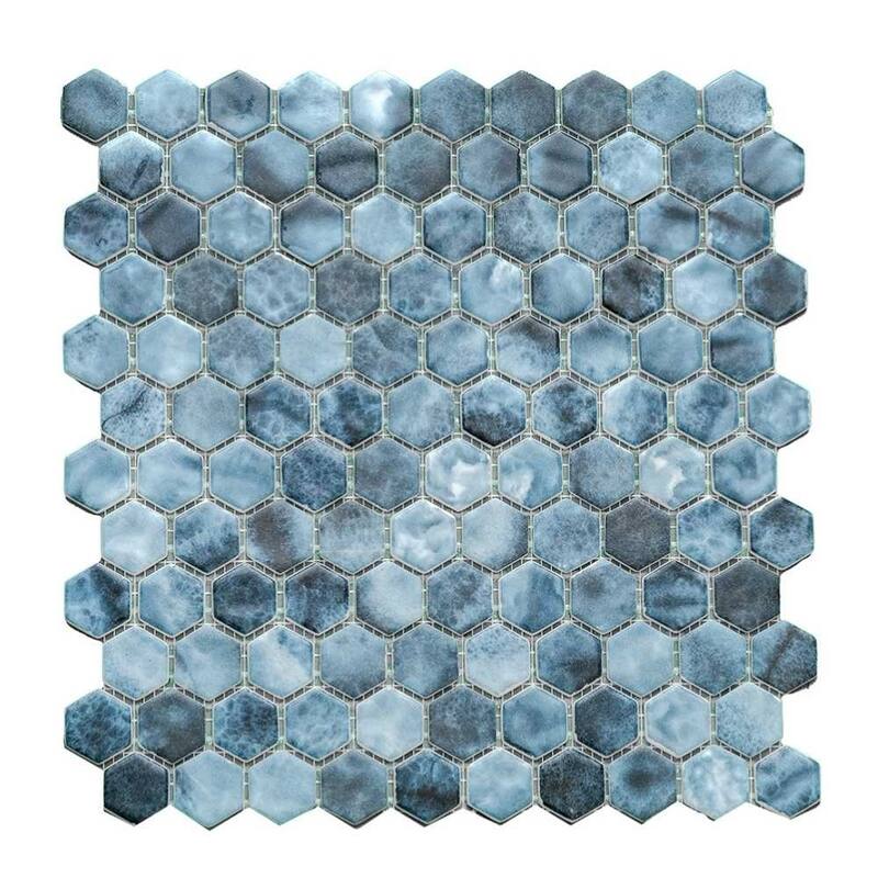 The Tile Life Eterna Hex 1x1 Glass Mosaic Floor & Backsplash Wall Tile