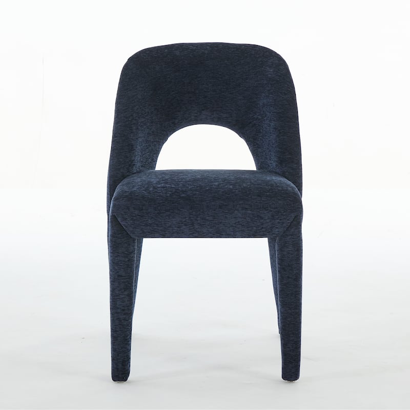 Metal Legs Dining Chair,Cushion Is Comfortable,Design Is Simple - Dark Blue