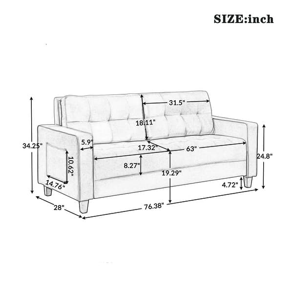 Sofa Set Morden Style Couch Furniture Upholstered Armchair, Loveseat