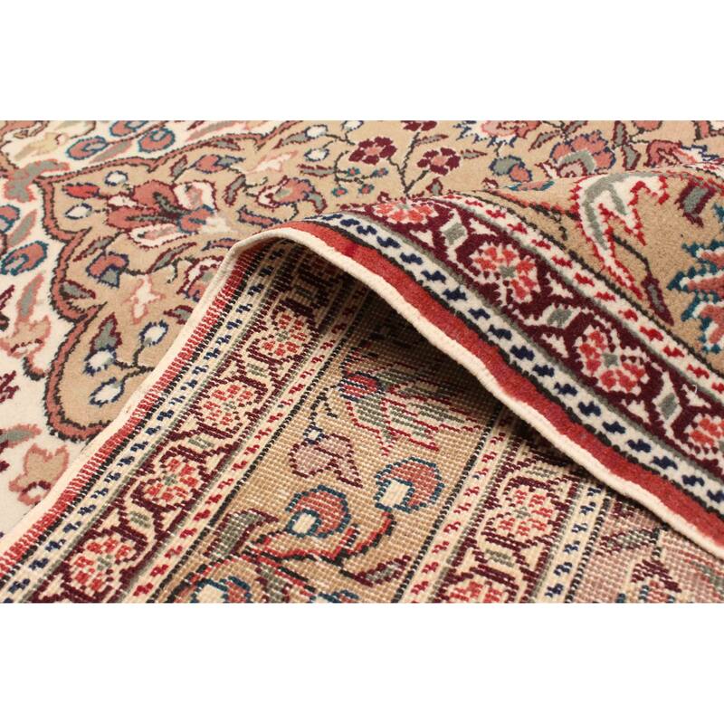 ECARPETGALLERY Hand-knotted Hereke Cream Wool Rug - 3'10 x 6'0