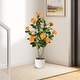 preview thumbnail 6 of 7, Set of 2 Artificial Camellia Trees 36 Inch Lifelike Indoor Decorative Plants with Cement Pots - 5" x 36"