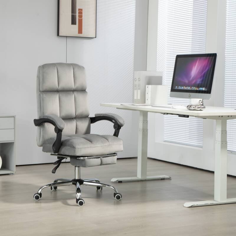 AVAWING Velvet Executive Chair Ergonomic Office Chair with Footrest