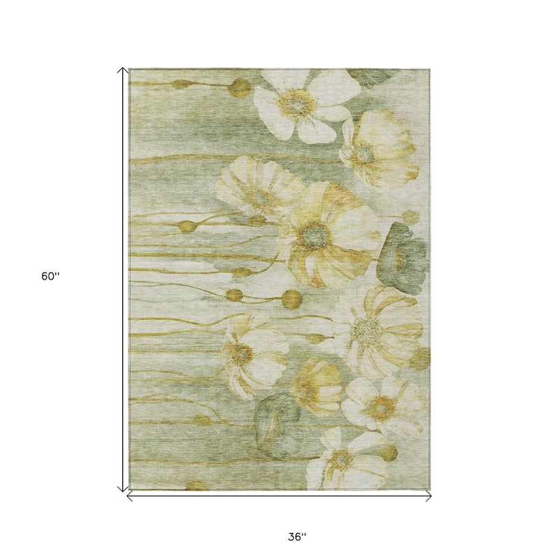HomeRoots Floral Transitional Rectangle Outdoor Rug