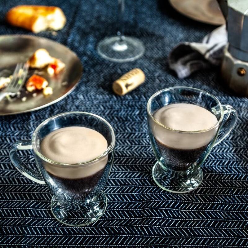 JoyJolt Double Wall Coffee Collection Glass Mugs Set Coffee Mugs and Espresso Mugs Set of 4